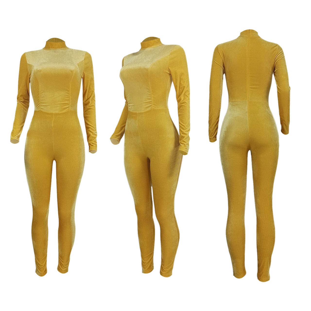 2023 Overalls Long Sleeve One Piece Jumpsuit Bodycon Jumpsuits Winter Fall Elegant Velour Velvet Jumpsuit Woman