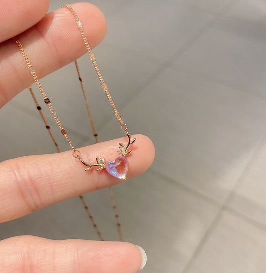 2023 S925 Sterling Silver 18k Gold Plated Women Girl Merry christmas / Xmas Gift Milu Zircon Necklace