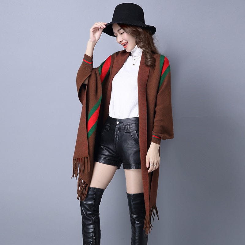 2023 spring Hot sale Luxury fashion women plus size loose knitted jacquard flower print women shawl