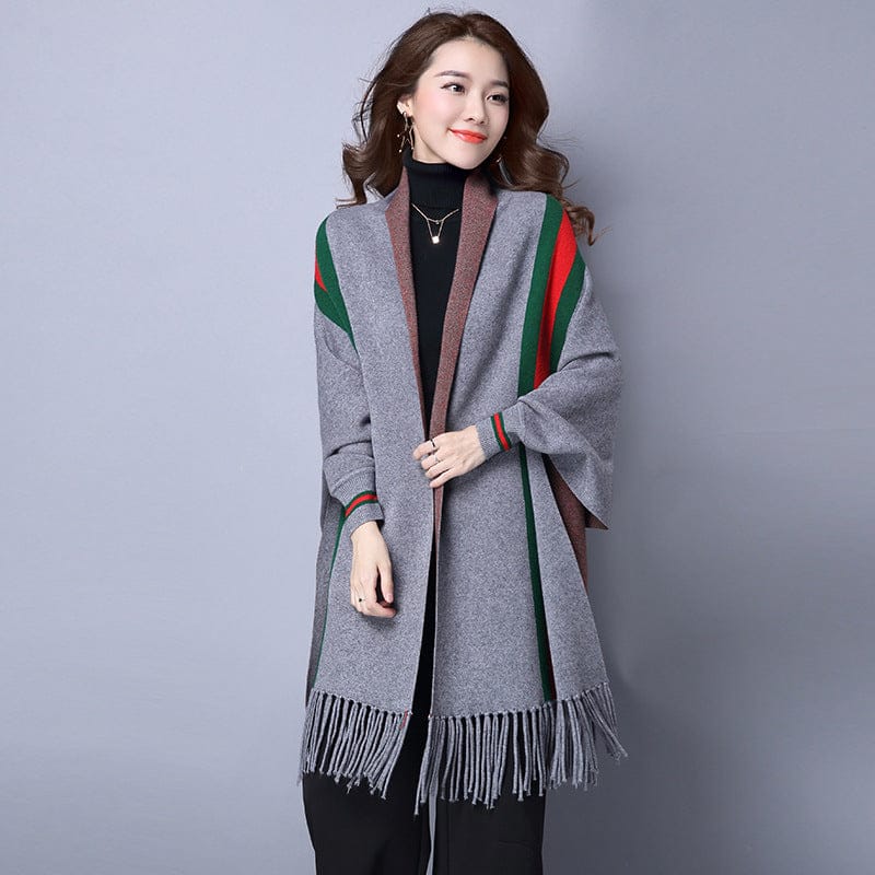 2023 spring Hot sale Luxury fashion women plus size loose knitted jacquard flower print women shawl