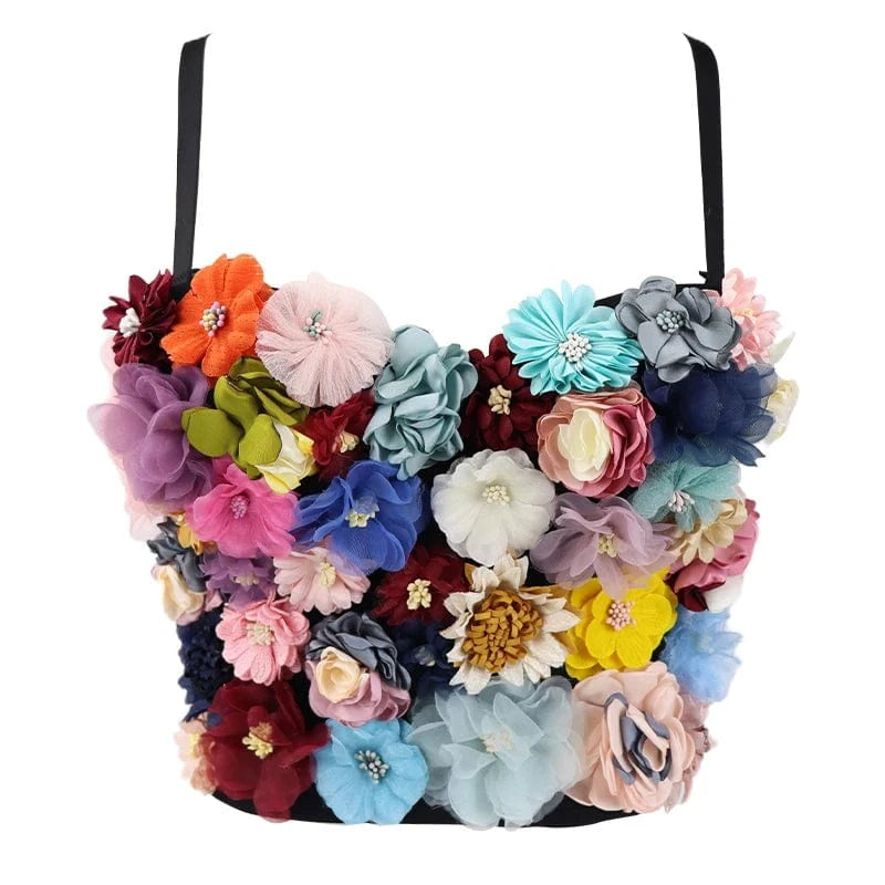2023 Spring Hot Selling Decoration Corset For Women Back Snap Flower Sling Corset Tops