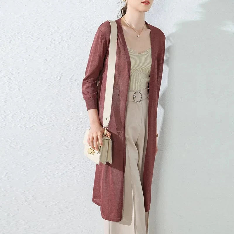 2023 Summer New Korean Thin Loose Women's Knitwear Ice Silk Knit Sun Protection Cardigan Jacket