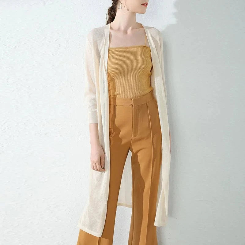 2023 Summer New Korean Thin Loose Women's Knitwear Ice Silk Knit Sun Protection Cardigan Jacket