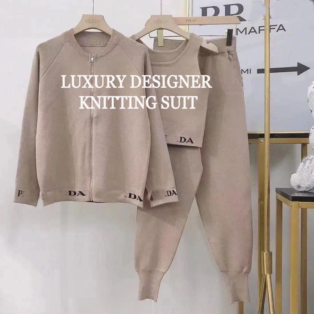 2023 Top Quality Clothing luxury sweaters women Ladies knit Suit designer clothes famous brands cozy knit set 3 piece