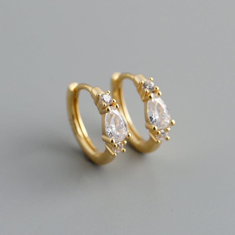 2023 trendy fashion jewelry  925 sterling silver color cubic zircon CZ diamond gold huggie hoop earrings for women