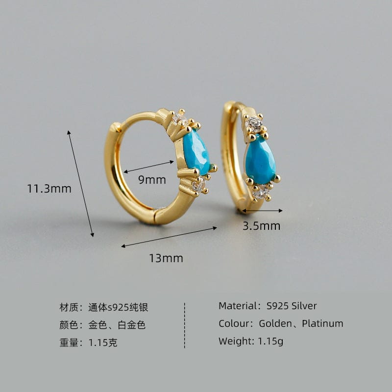2023 trendy fashion jewelry  925 sterling silver color cubic zircon CZ diamond gold huggie hoop earrings for women