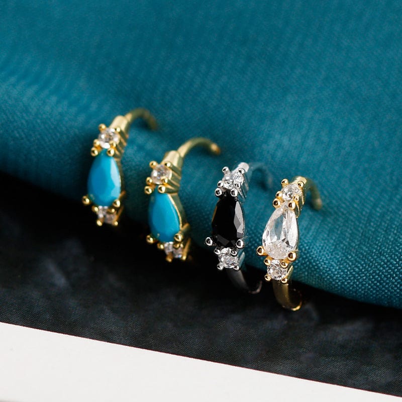 2023 trendy fashion jewelry  925 sterling silver color cubic zircon CZ diamond gold huggie hoop earrings for women