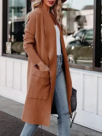 2023 Wholesale Autumn Winter Ladies Elegant Coat Casual Long Jacket Winter Temperament Women Long Coat