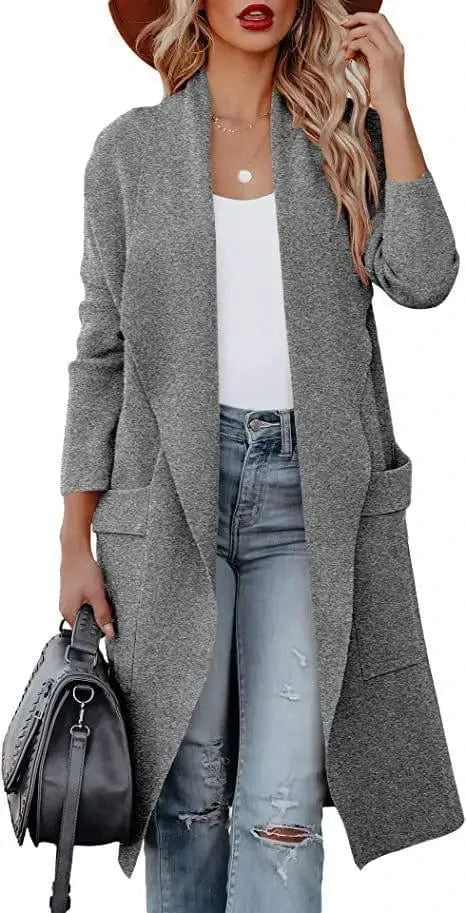 2023 Wholesale Autumn Winter Ladies Elegant Coat Casual Long Jacket Winter Temperament Women Long Coat