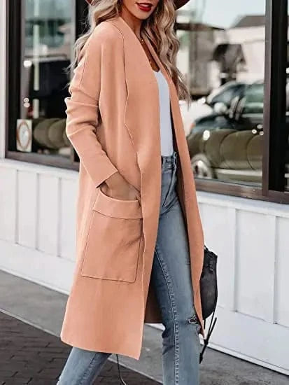 2023 Wholesale Autumn Winter Ladies Elegant Coat Casual Long Jacket Winter Temperament Women Long Coat