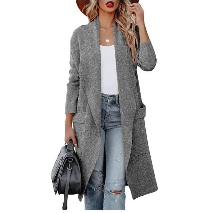2023 Wholesale Autumn Winter Ladies Elegant Coat Casual Long Jacket Winter Temperament Women Long Coat