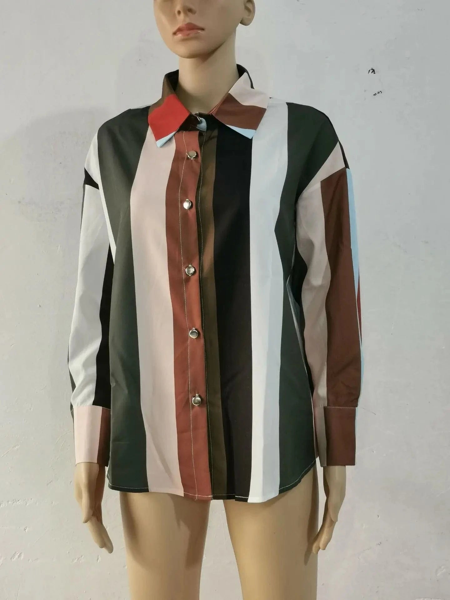 2023 Wholesale Fashion Loose Spring Autumn Single Breasted Cardigan Lantern Long Sleeve Elegant Women Casual Office Shirts