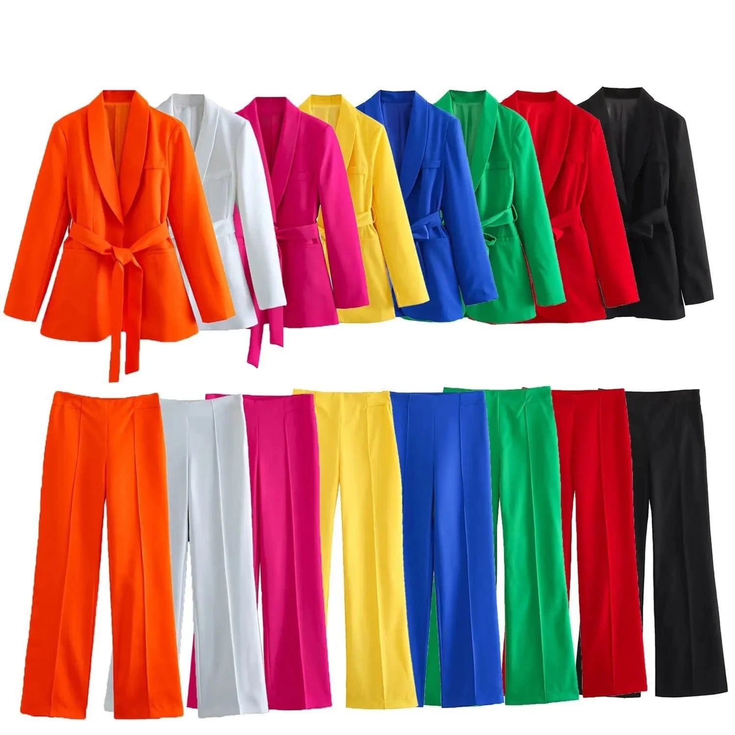 2023 Women Spring Pant Suits 2 pieces sets Casual Blazers Coats and Trousers Female Elegant Street Two Suit Clothing