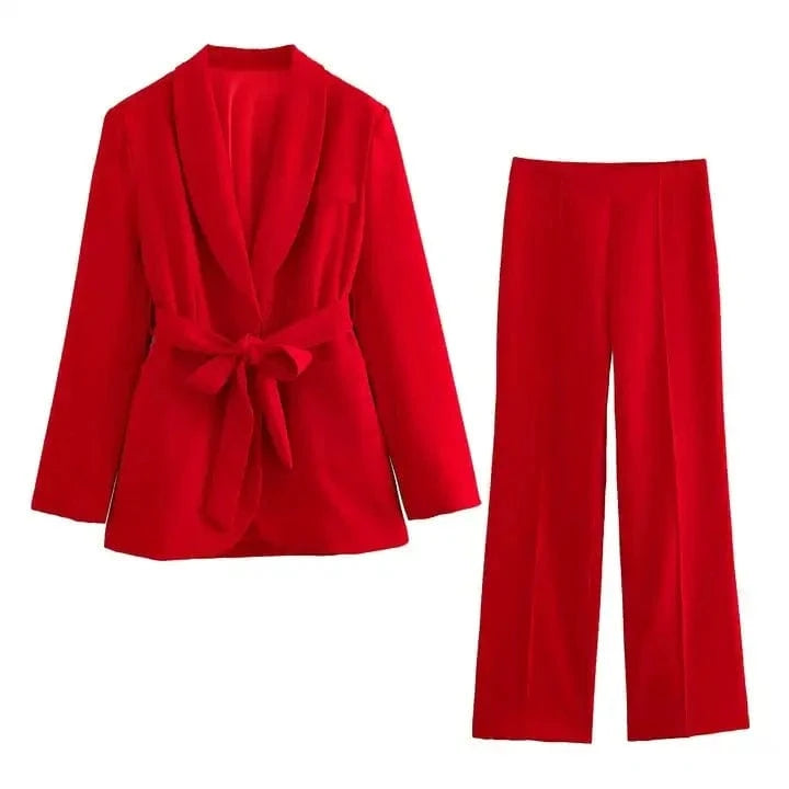 2023 Women Spring Pant Suits 2 pieces sets Casual Blazers Coats and Trousers Female Elegant Street Two Suit Clothing