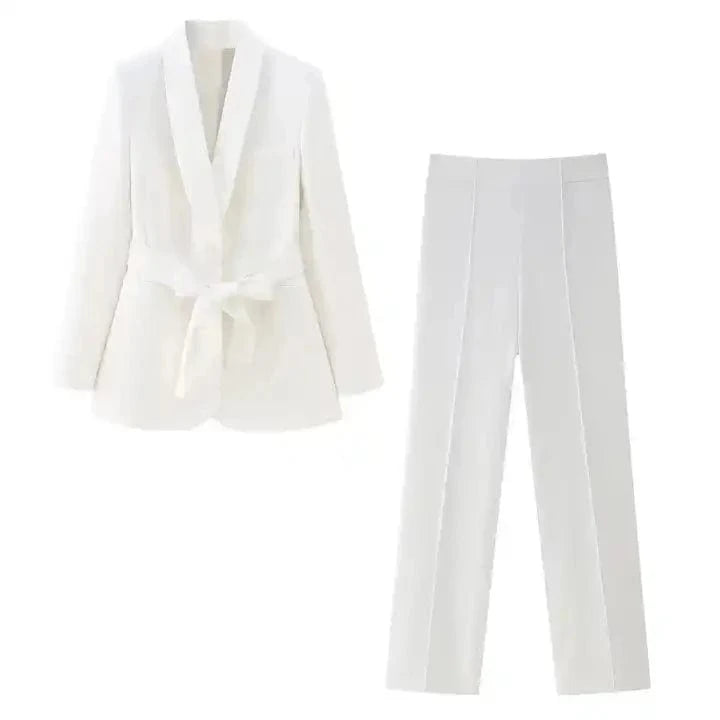 2023 Women Spring Pant Suits 2 pieces sets Casual Blazers Coats and Trousers Female Elegant Street Two Suit Clothing