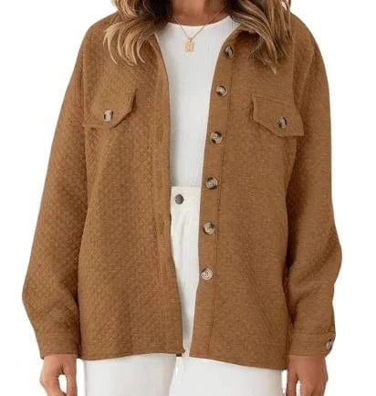 2024 Autumn/Winter Solid Diamond Pocket Lightweight Casual jacket with cardigan lapel jacket for women's wear