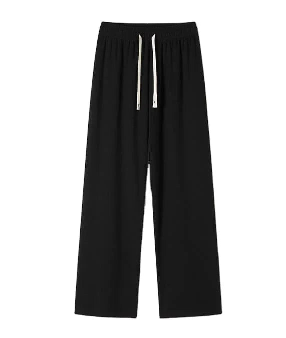2024 Best-Selling Autumn and Winter Women's Warm High Waist Lace Up Long Straight Leg Pants Velvet Dragging  Ladies Casual Pants