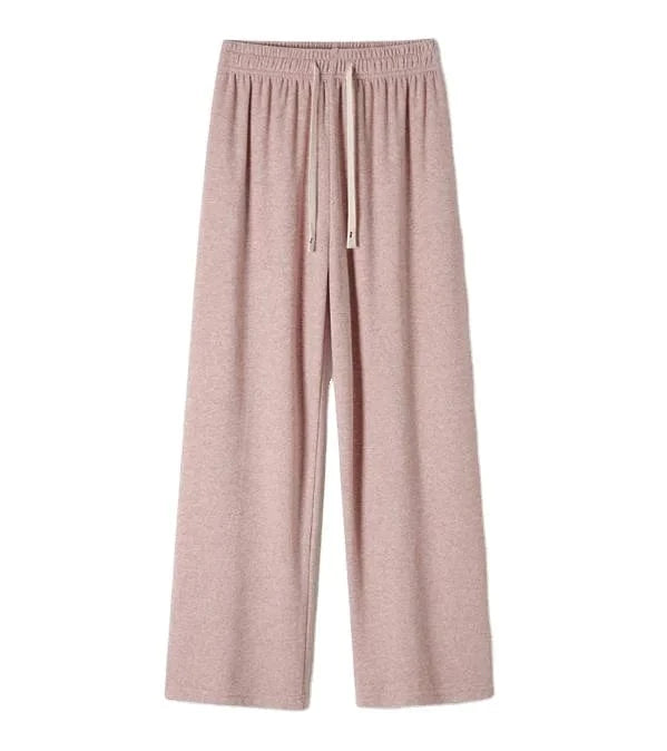 2024 Best-Selling Autumn and Winter Women's Warm High Waist Lace Up Long Straight Leg Pants Velvet Dragging  Ladies Casual Pants