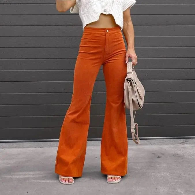 2024 Best-Selling Spring and Summer Women's Middle Waist Long  Pants Straight Wide Leg Flared  Ladies Casual Loose Pant