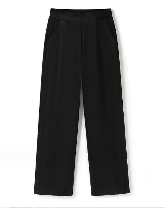 2024 Hot Sale Autumn and Winter Women's Warm Long Narrow Version Straight Leg Pants Velvet Drape  Ladies Casual Pants