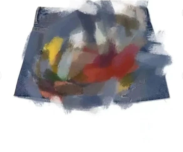 2024 New Design Retro Print Y2K Women Denim Mini Skirt Casual Streetwear A Line Jean Skirts