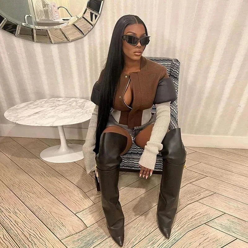 2024 New Winter Womens Short Lambwool Coat Winter Warm Fur Hooded Coat Vintage Patchwork Lambwool Jacket