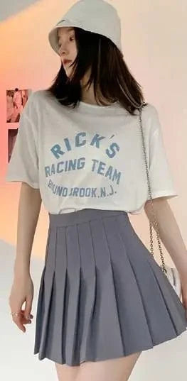 2024 Pleated Skirt Women's Summer white Skirt day High waist slimming New JK plaid large size A word skirt