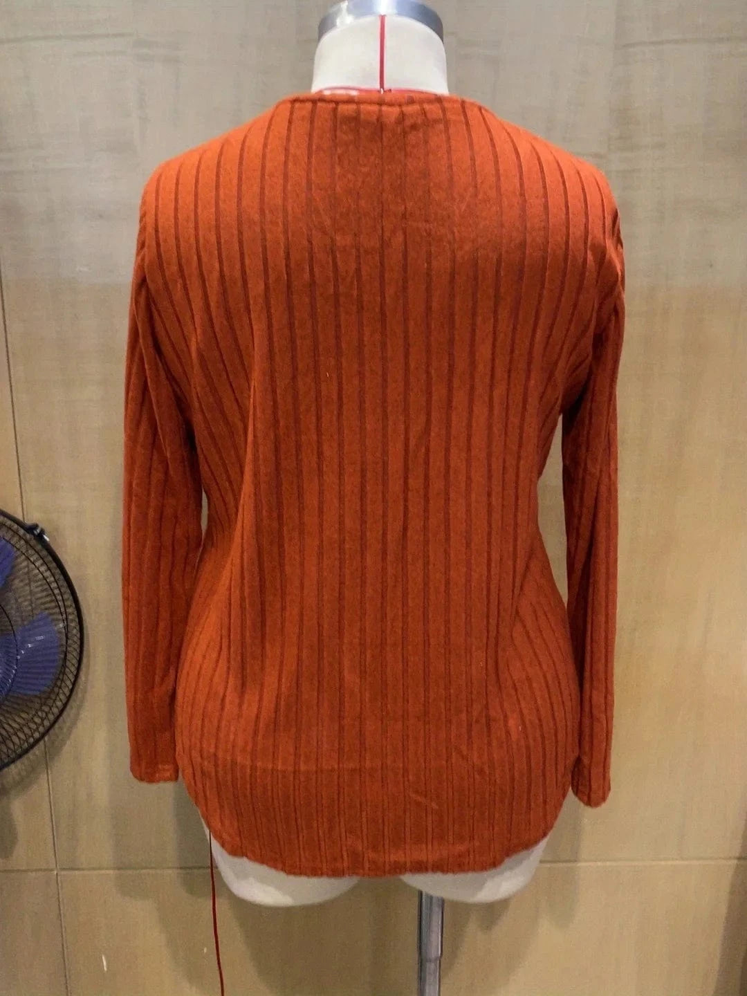 2024  Solid Color Large Size Women's top V-neck Long Sleeve Women  Autumn Winter Pit Strip Woolen  Loose Casual Sweater