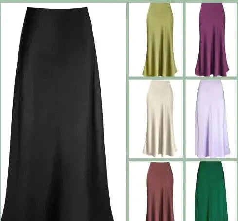 2024 Spring And Summer Women's Skirt Gentle Temperament Silky Texture Vertical High Waist Fishtail Ladies Fashion Skirt