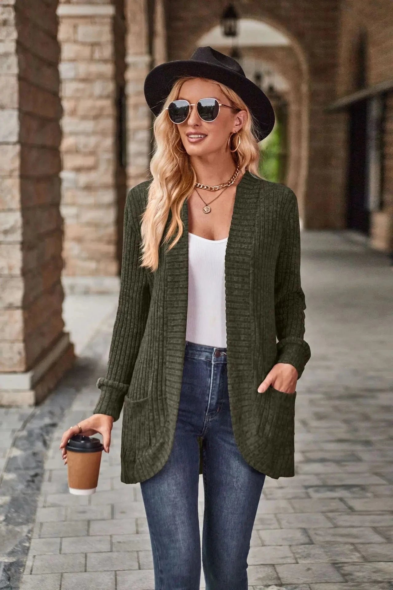 2024 Spring And Winter Women New Coat Explosion Solid Color Pit Strip Ground Wool Casual Collar Loose Splicing Long Sleeve Coat