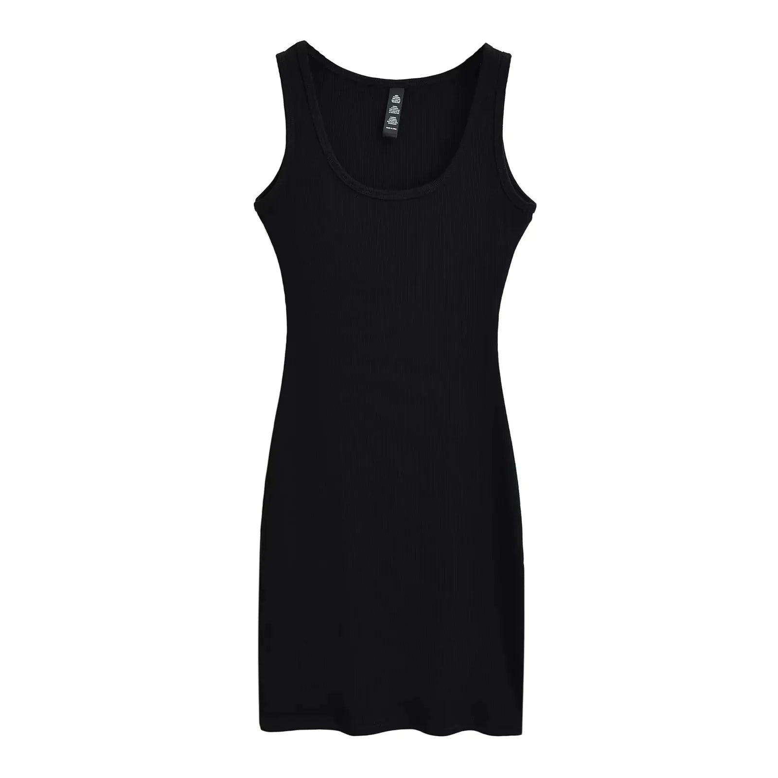 2024  Summer U neck Women Mini Dresses Bodycon Fashion sleeveless Sexy Ladies Mini Dress