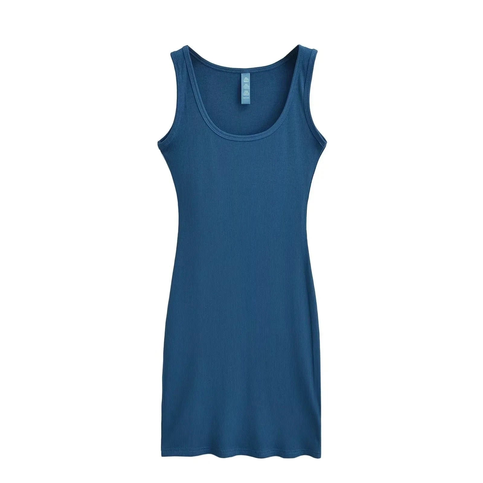 2024  Summer U neck Women Mini Dresses Bodycon Fashion sleeveless Sexy Ladies Mini Dress