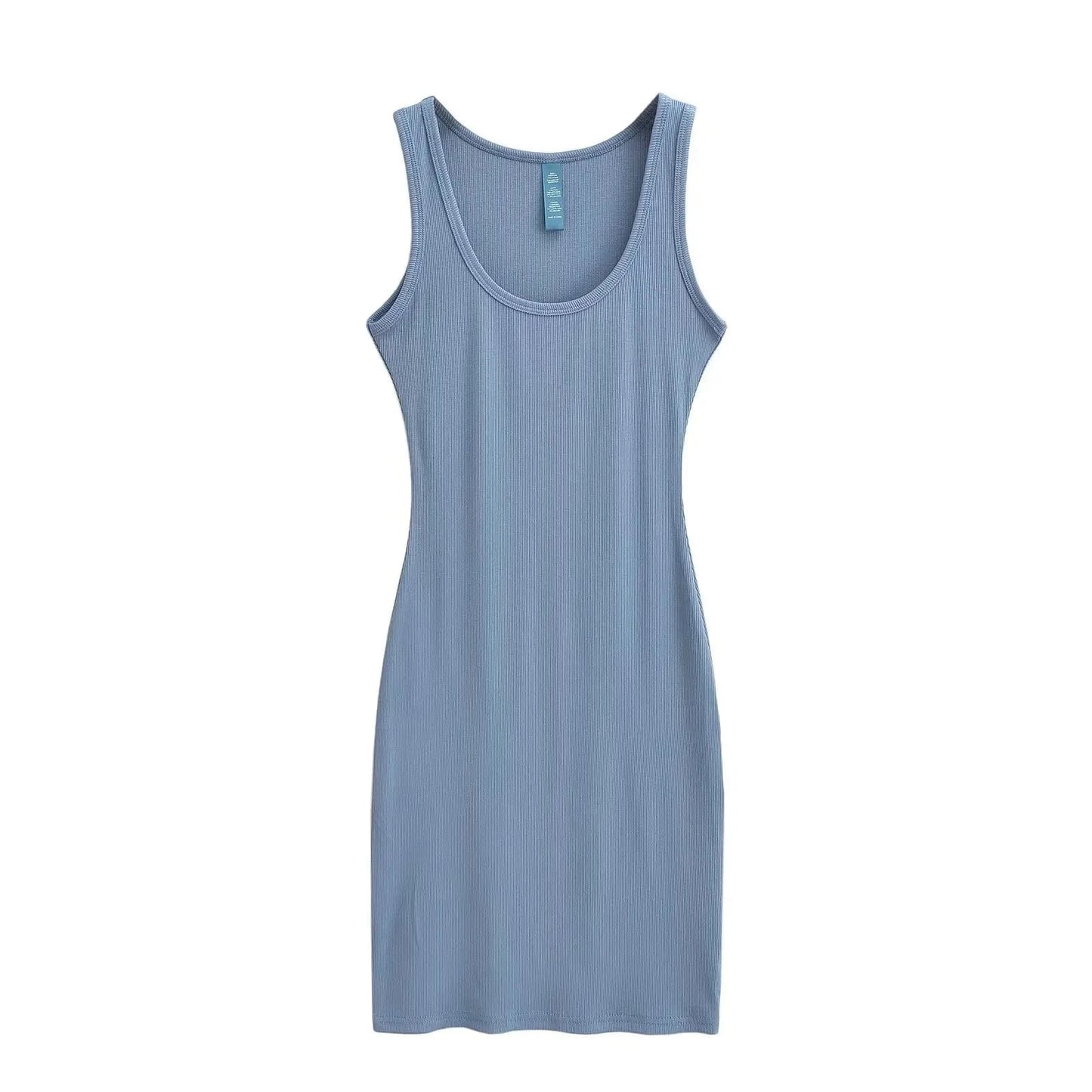 2024  Summer U neck Women Mini Dresses Bodycon Fashion sleeveless Sexy Ladies Mini Dress