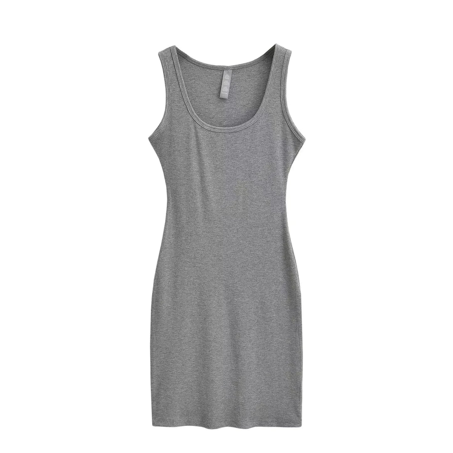 2024  Summer U neck Women Mini Dresses Bodycon Fashion sleeveless Sexy Ladies Mini Dress