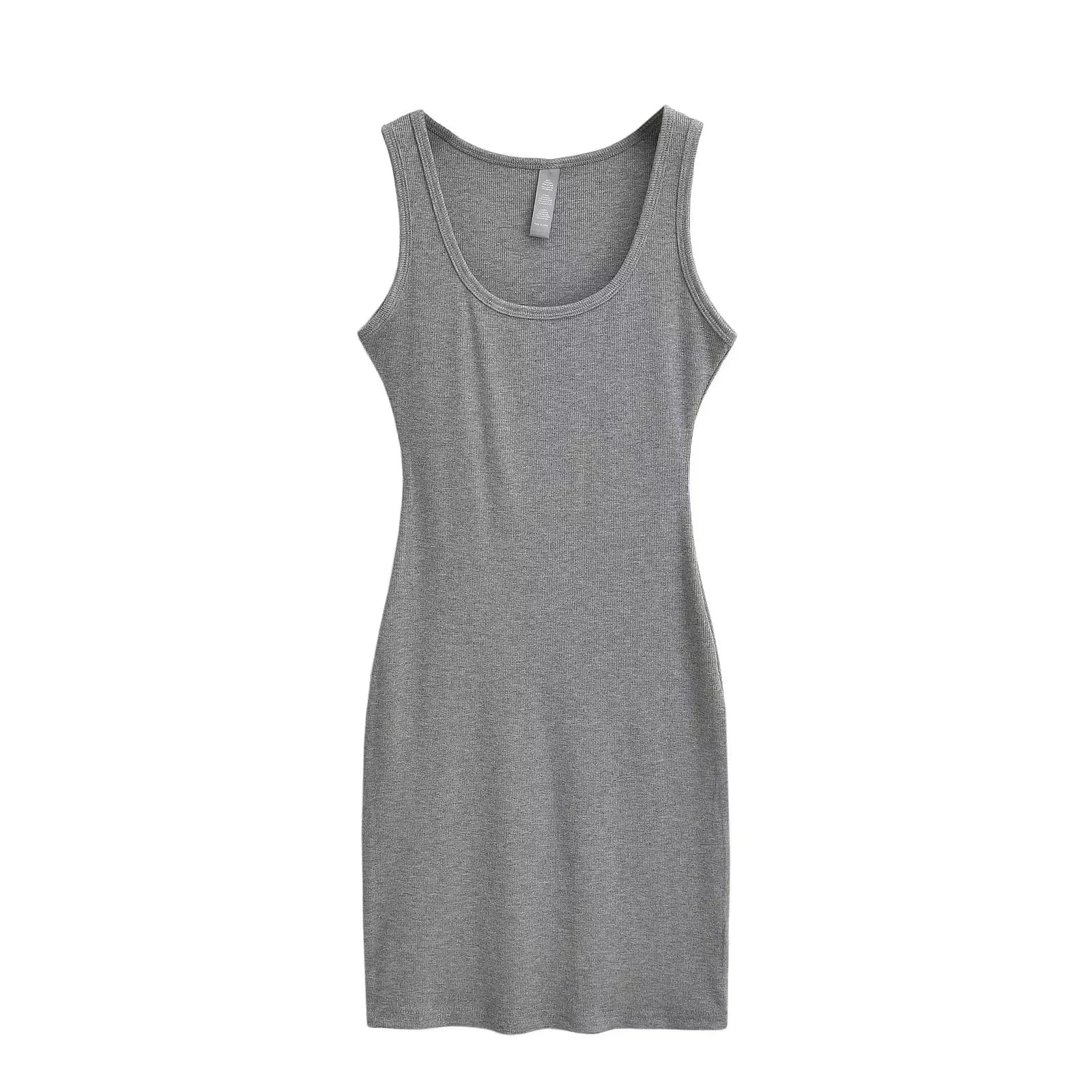 2024  Summer U neck Women Mini Dresses Bodycon Fashion sleeveless Sexy Ladies Mini Dress