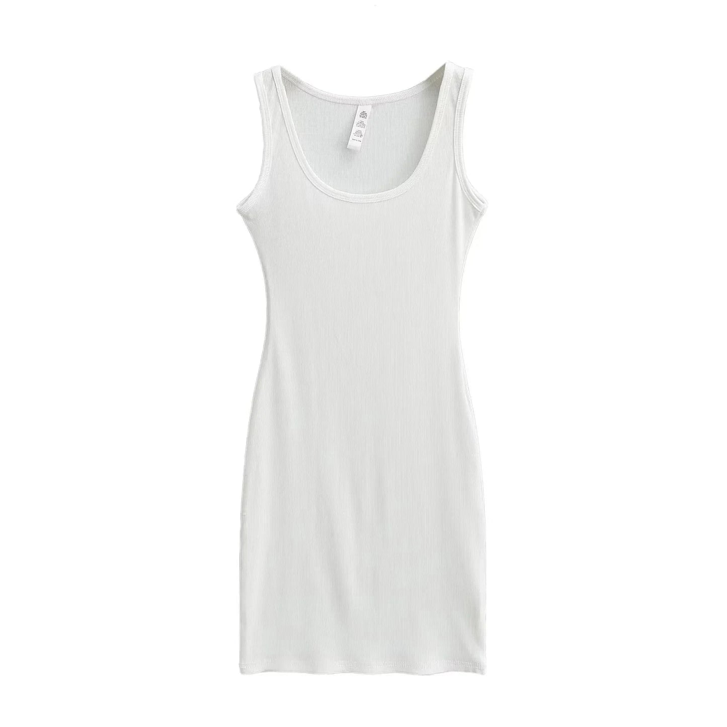 2024  Summer U neck Women Mini Dresses Bodycon Fashion sleeveless Sexy Ladies Mini Dress