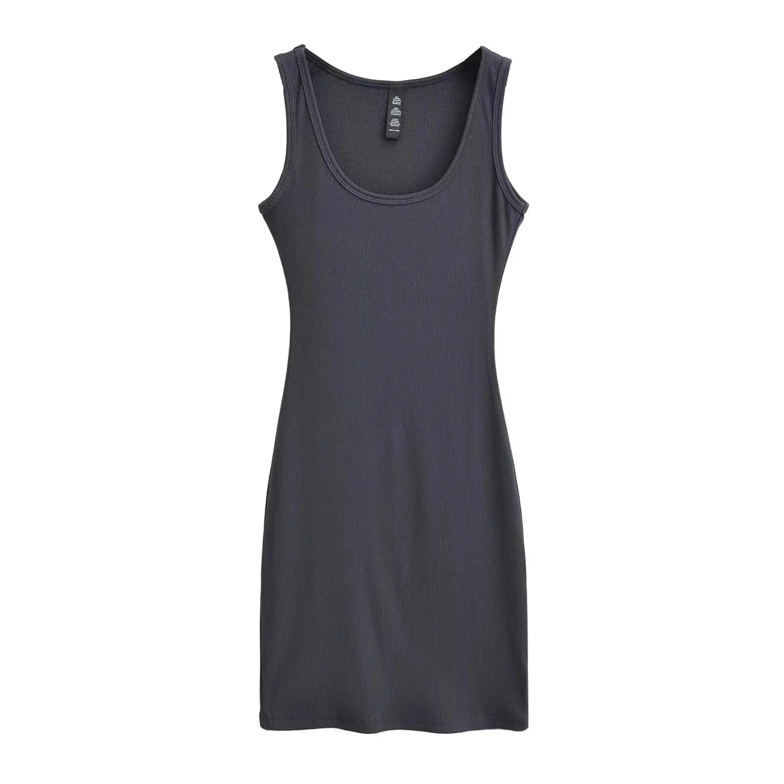 2024  Summer U neck Women Mini Dresses Bodycon Fashion sleeveless Sexy Ladies Mini Dress