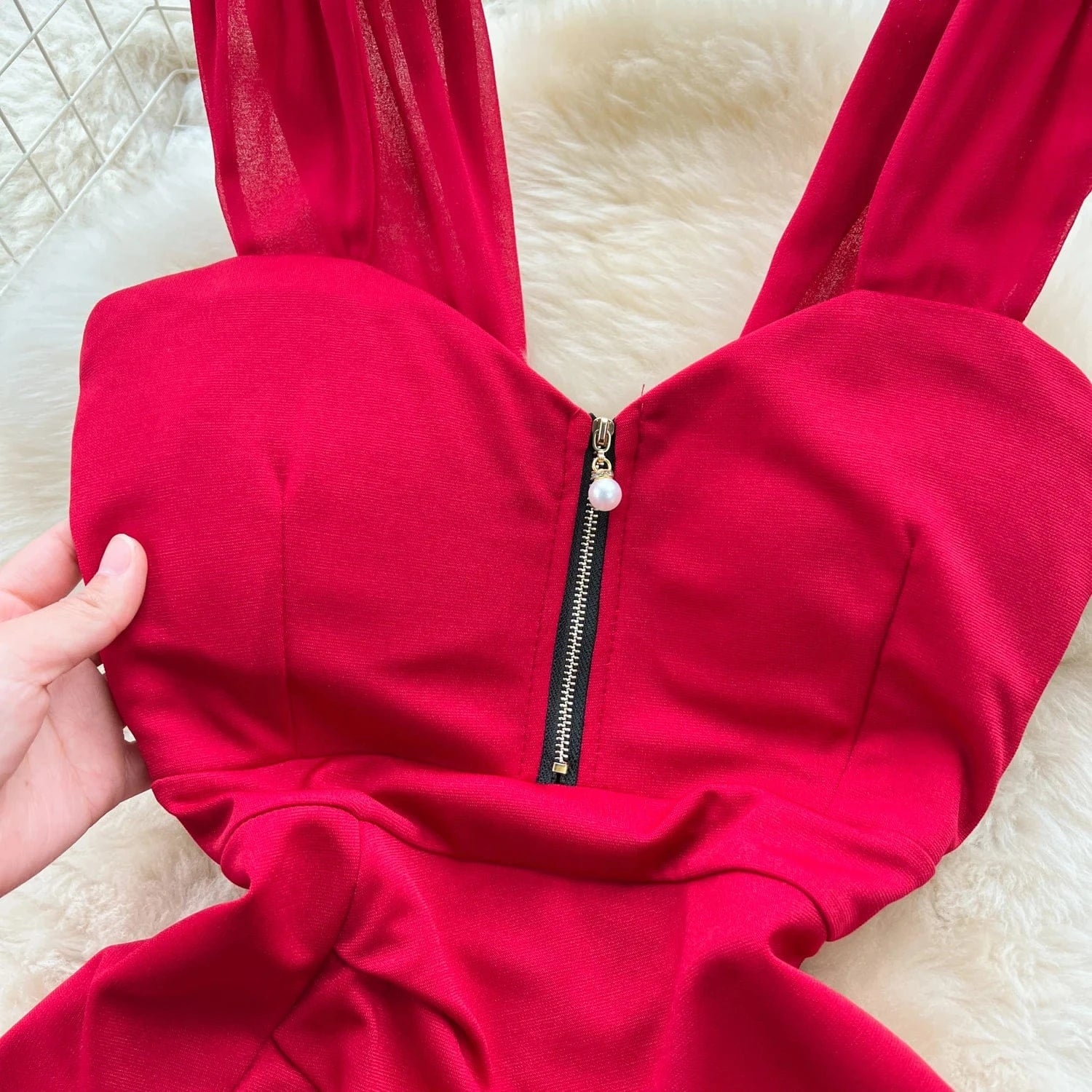 2024 Women's New Fashion Sexy Zipper Halter Dress Irregular Slim Short Dress