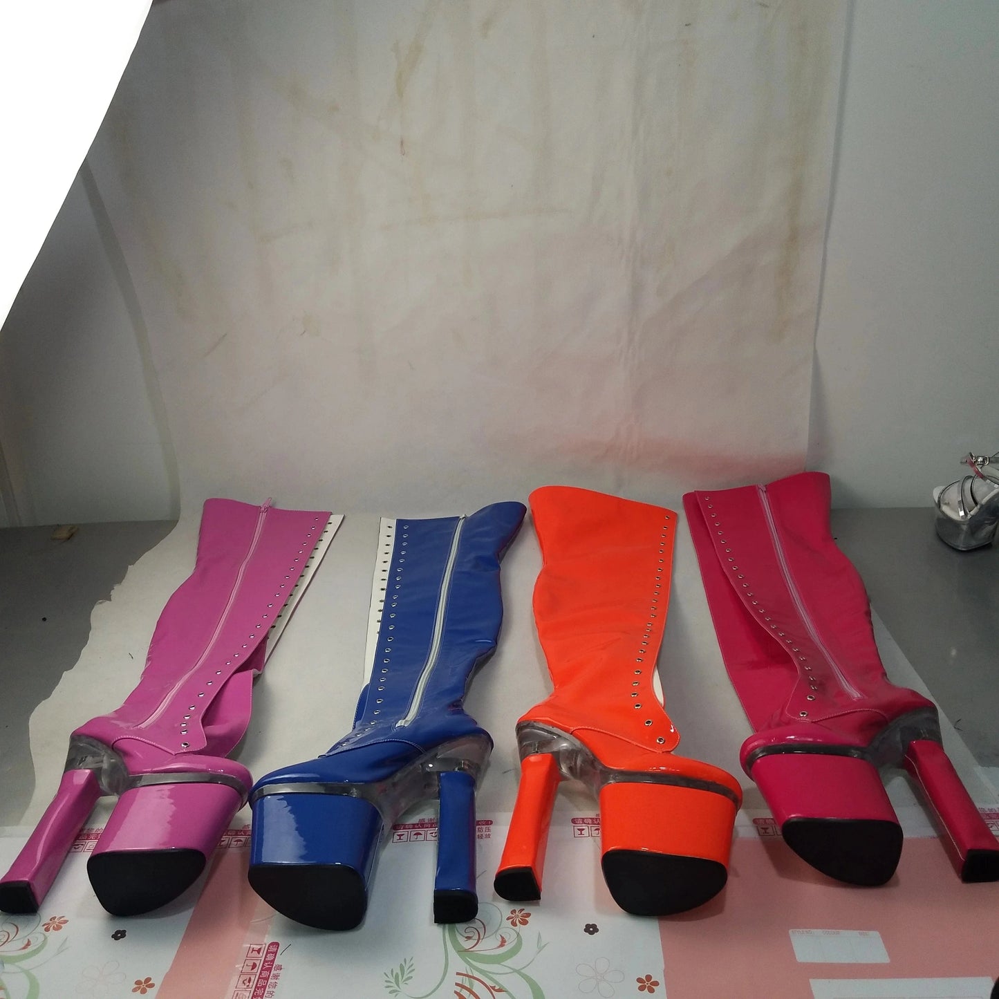 20cm Club shoes boots waterproof Taiwan round head ultrahigh small clubs with the party stage model pole dancing knee-high boots