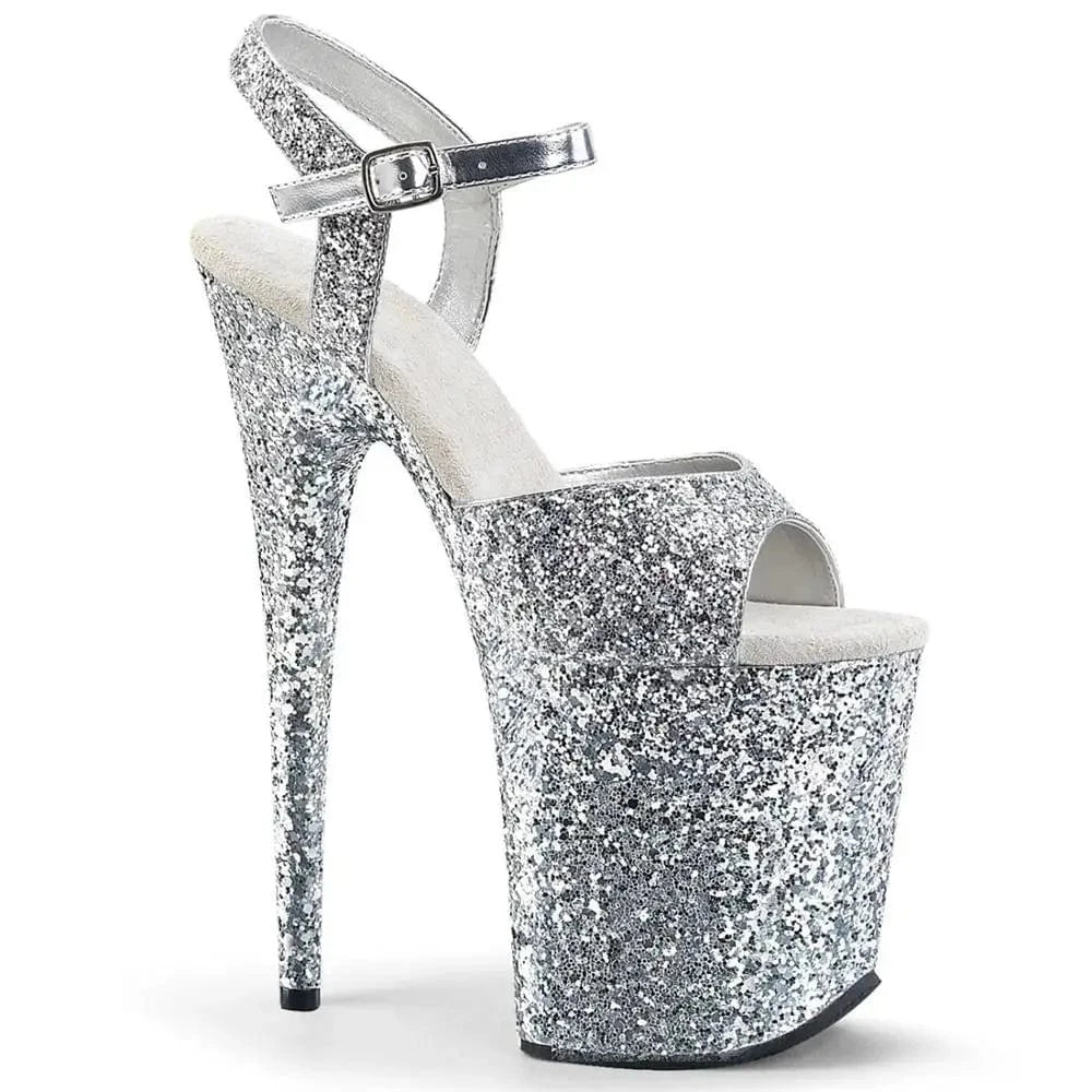 20cm sequins decorated thick bottom waterproof platform skyhigh buckle pole dance performance sandals female