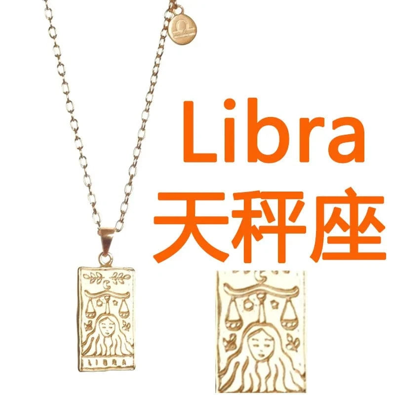 20inches / Libra Ftainless steel necklace for ladies Stars and moon non tarnish Gold plating triangle stainless steel necklace