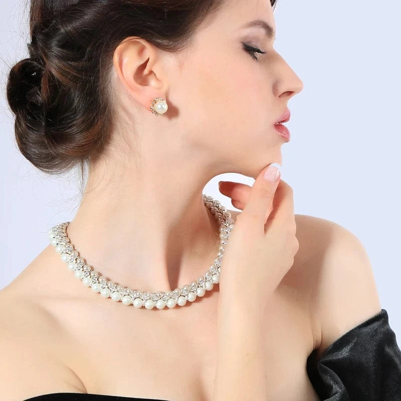 20inches / xl01501 LWN41208 New Trend Luxury Baroque Simple Mother Of Multi Black Pearl Strand Pendant Short Set Jewelry Necklace For Women