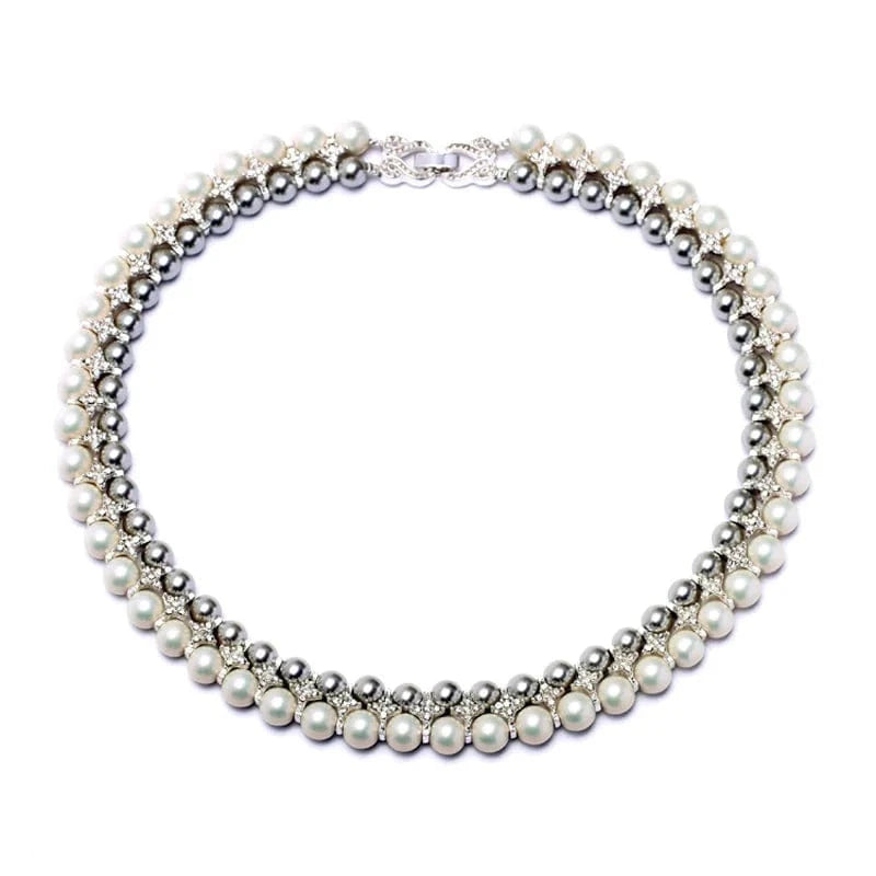 20inches / xl01501 LWN41208 New Trend Luxury Baroque Simple Mother Of Multi Black Pearl Strand Pendant Short Set Jewelry Necklace For Women