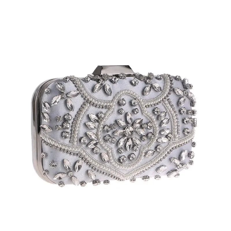 20X12X6CM / silver Wholesales Ladies India Style  Rhinestone Clutch Diamond Evening Beaded Bag Clutch HandBags Shoulder Diamond Purse