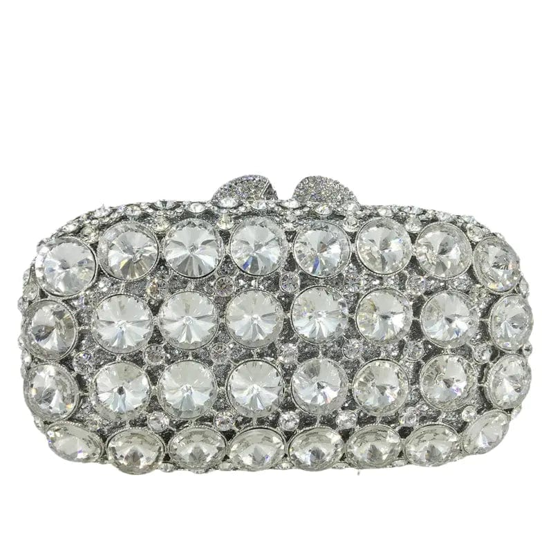 20X7X11CM / silver Shinny Giant Diamond Women Evening Bags Wedding Bridal Crystal Clutches For Ladies Handbags Party Rhinestone Dinner Purse
