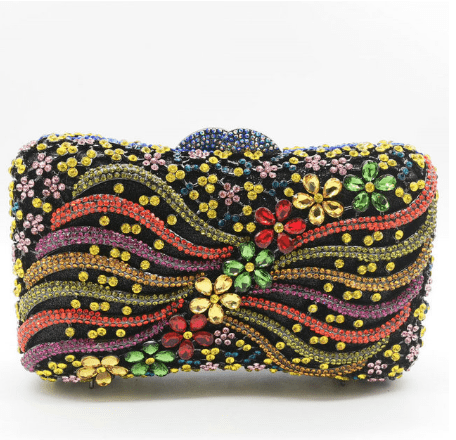20X7X13CM / mulity Hand-Made Women Crystal Clutch Evening Bags Wedding Party Rhinestones Handbags Ladies Dinner Gold Purses
