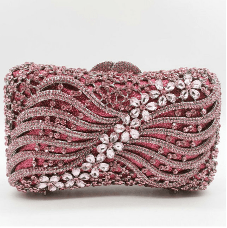 20X7X13CM / pink Hand-Made Women Crystal Clutch Evening Bags Wedding Party Rhinestones Handbags Ladies Dinner Gold Purses