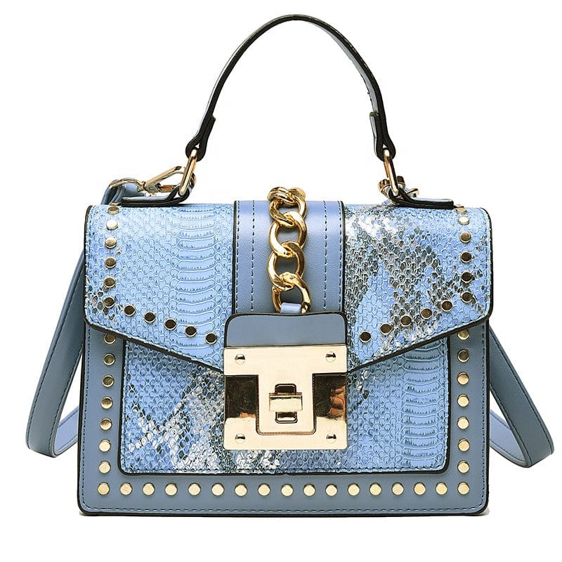 21*15*8CM / Blue Hot Sale Cheap Purse and Handbags Rivet Women Ladies Shoulder Crossbody Handbags