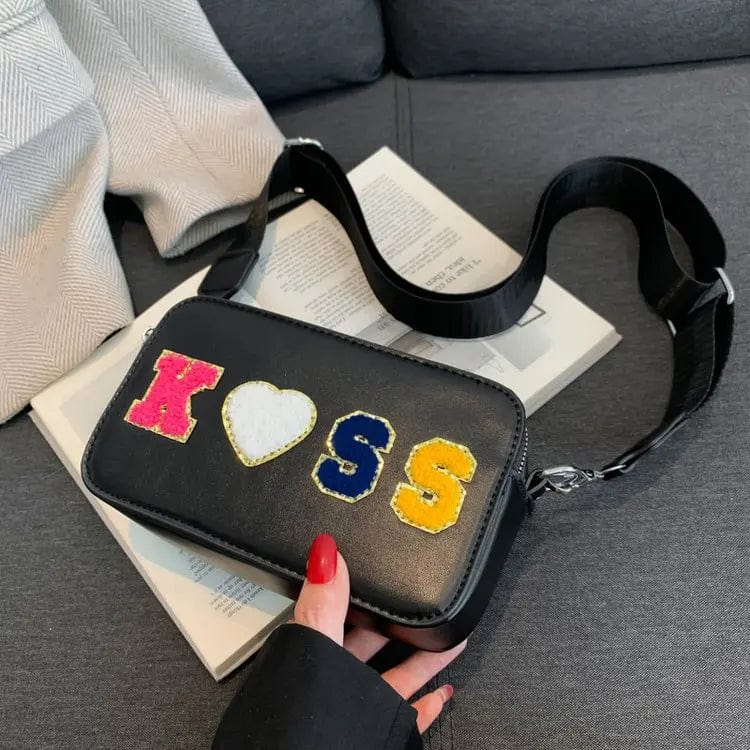 21x7x12cm / Black New High Quality Box Shape Women's Bag Girl Small Square Bags Female Shoulder Handbag Messenger Bag With Wool Letters