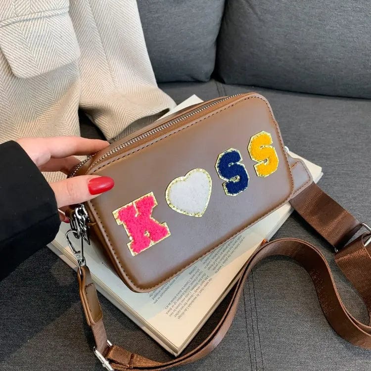21x7x12cm / Khaki New High Quality Box Shape Women's Bag Girl Small Square Bags Female Shoulder Handbag Messenger Bag With Wool Letters